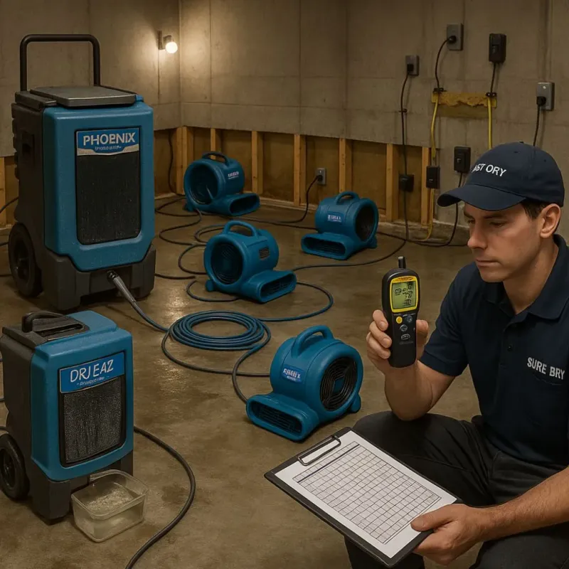 Structural Drying and Dehumidification process in Largo, MD